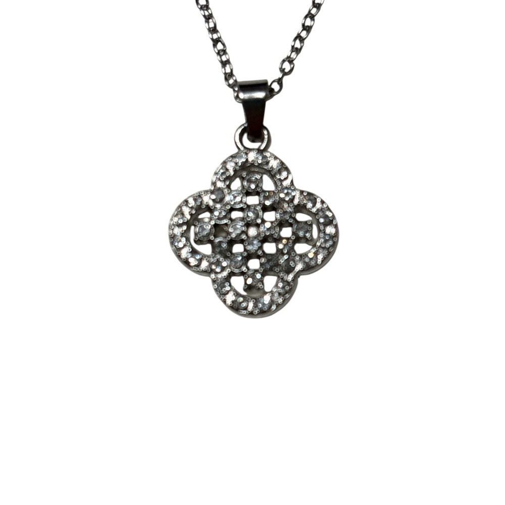 Silver Stainless Steel Pendant Necklace - Picture 2 of 2